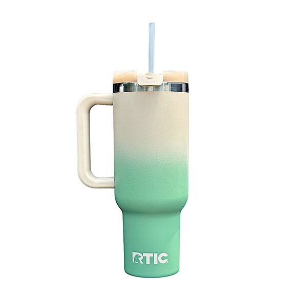RTIC 40oz ROAD TRIP TUMBLER (CERAMIC LINING) - SAGE OMBRE - Picture 2 of 3